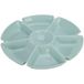 Excellent Houseware Hapjes / chips serveerschaal - lichtblauw - D29 cm - vakjes dienblad - kunststof