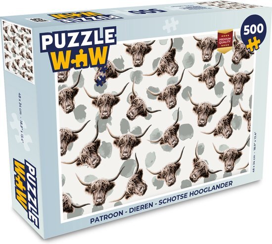 MuchoWow Puzzel Patroon - Dieren - Schotse hooglander - Legpuzzel - Puzzel 500 stukjes