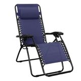 Amazon Basics Ligstoel, opvouwbaar, lichtgewicht, tuin, blauw
