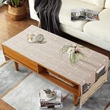 Ajerg Salontafelkleed, Boho salontafel hoes voor woonkamer tafelkleed hoes met zakken en kwastjes, rechthoek gestreepte koffietafelkleden, wasmachine droger koelkast top stofhoes - 50 x 144 cm