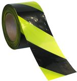 Dörner + Helmer PE-afsluitband, rol, 80 mm breed, 250 m lengte, scheurvast, veiligheidsband, spoel, zwart/geel