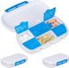Relaxdays Pillendoos - Set van 3 - 6 Grote Vakken - Klein - Extra Deksel - Waterdicht - Reis