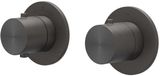 IVY Concord Afbouwdeel Inbouwthermostaat met 2-Weg Stop-Omstel Symmetry met Ronde Rozetten - RVS 316 Geborsteld Carbon Black PVD