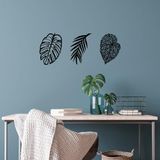 Stijlvol zwart decoratief metalen wandaccessoire (3 stuks)