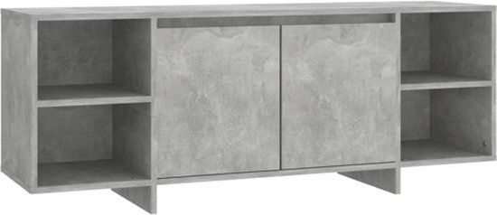 vidaXL Tv-meubel 130x35x50 cm bewerkt hout betongrijs