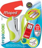 Maped Ergologic Mini nietpistool voor 24/6 of 26/6 nietjes met ingebouwde nietenreserve en nietverwijderaar - geleverd met doos van 400 nietjes - groen