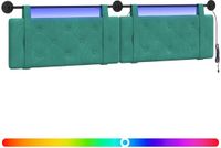 vidaXL - Hangend hoofdbord - Met LED-verlichting - Turquoise - Fluweel