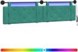 vidaXL - Hangend hoofdbord - Met LED-verlichting - Turquoise - Fluweel