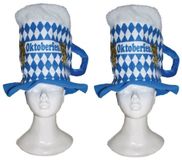 Merkloos Beieren bierpul hoed - 2x - voor volwassenen - verkleedaccessoires - oktoberfest - bierfeest - tiroler