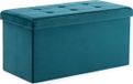 Goodivery ® Élégant coffre de rangement et banc en velours pour salon et chambre à coucher avec couvercle, vert