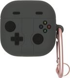 kwmobile Hoes geschikt voor Samsung Galaxy Buds 4 / Galaxy Buds 4 Pro - Siliconen cover voor oordopjes in zwart - Gameconsole design