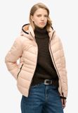 Superdry Dames Gewatteerde Fuji-jas met capuchon - Frappe Beige - UK14/EU42
