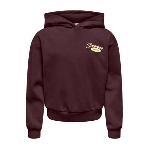 ONLY KIDS ONLY GIRL hoodie met backprint - bruin