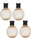 Anna's Collection Solar sfeer hanglamp - 10x - tuin - lampenbol - bewerkt glas - zwart - 11 cm