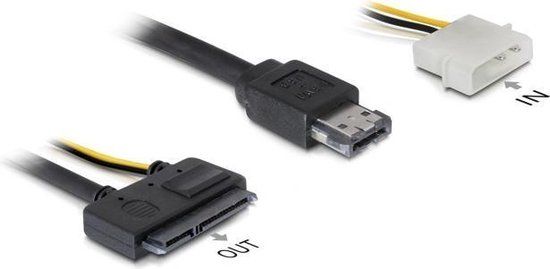 DeLOCK eSATAp 5V / 12V naar SATA 22p en Molex 4p kabel - 1 meter