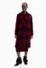Desigual Damesjas Mumbai Lange Mouw Polyester Geruit XL Rojo Oscuro