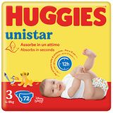 Huggies Unistar Luiers maat 3 (4-8 kg), Disney-design, zeer absorberend, volledige bescherming, 72 stuks