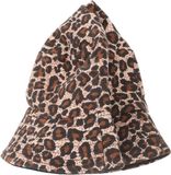 Merkloos Opvouwbare Emmerhoed - Zonnehoed Unisex - Buitenactiviteiten Bescherming - Dubbelzijdig Patroon - 26 x 26 x 18 cm - Luipaard