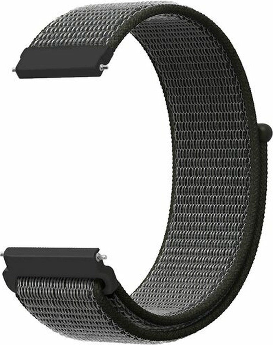 Qubix Sport Loop bandje - Donkergroen met grijze band voor Garmin Venu / Sq / Sq2 / 2 plus