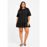 NOISY MAY Curve korte jurk met ruches Plus Size - zwart