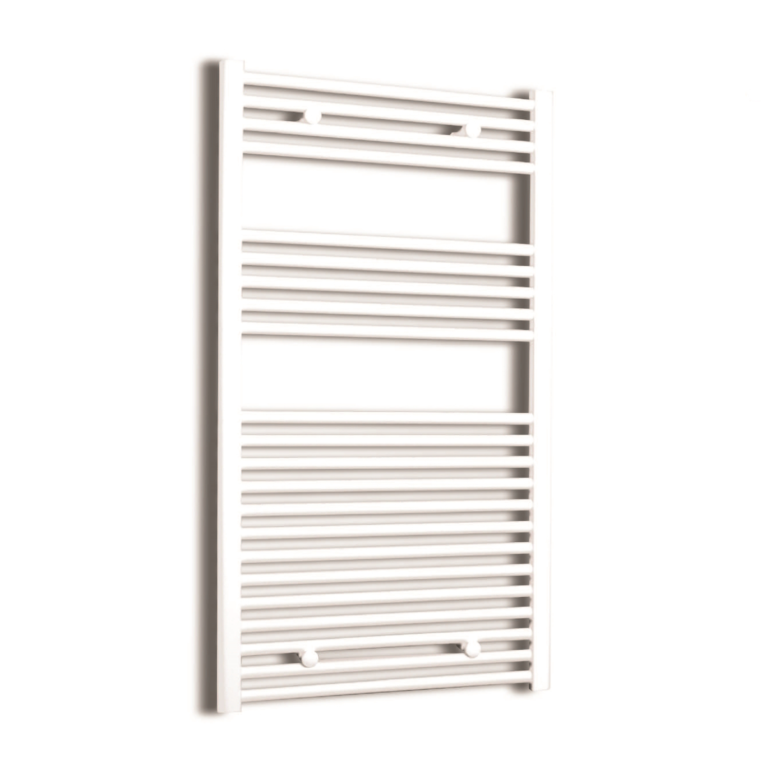 Sanicare Elektrische design radiator sanicare plug & play 111,8x60 cm wit 730 watt met zwarte thermostaat links