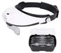 Loupe frontale à LED - Lunettes d'agrandissement avec lumière - 1x, 1,5x, 2x, 2,5x et 3,5x - Monture réglable