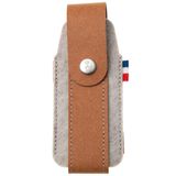 Opinel Buitenhoes M, van gerecycled leer & RPET vilt, bruin, duurzame messenetui voor OPINEL nr. 07 tot nr. 09 & taps toelopend 8/10
