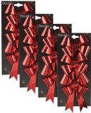 Decoris Kerst ornamenten strikken - 12x st - rood - 14 x 10 cm