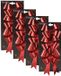 Decoris Kerst ornamenten strikken - 12x st - rood - 14 x 10 cm
