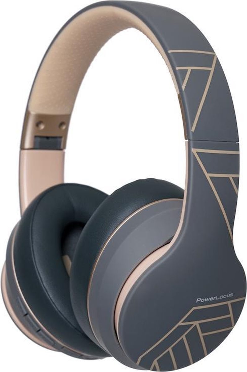 PowerLocus P6 draadloze Over-Ear Koptelefoon Inklapbaar - Bluetooth Hoofdtelefoon - Met microfoon - Asfalt Grijs