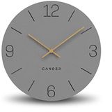 Cander Berlin MNU 2630 H wandklok MDF stil zonder tikkend geluid 30 cm analoog woonkamer modern vintage grijs houten wijzers