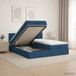 vidaXL Ottoman Bed with Mattress and Headboard - Blue Fabric - 180x200 cm