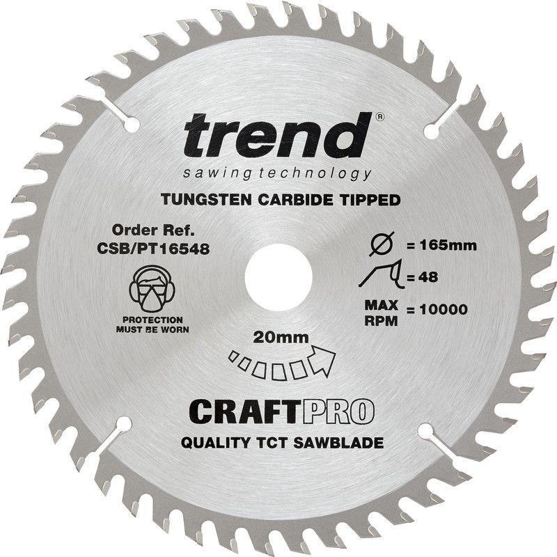 Trend PT cirkelzaagblad 165x20x2,2mm 48T