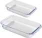 Chef Traiteur Plat à four set 2 pièces - rectangulaire - verre - 1,6L et 3L