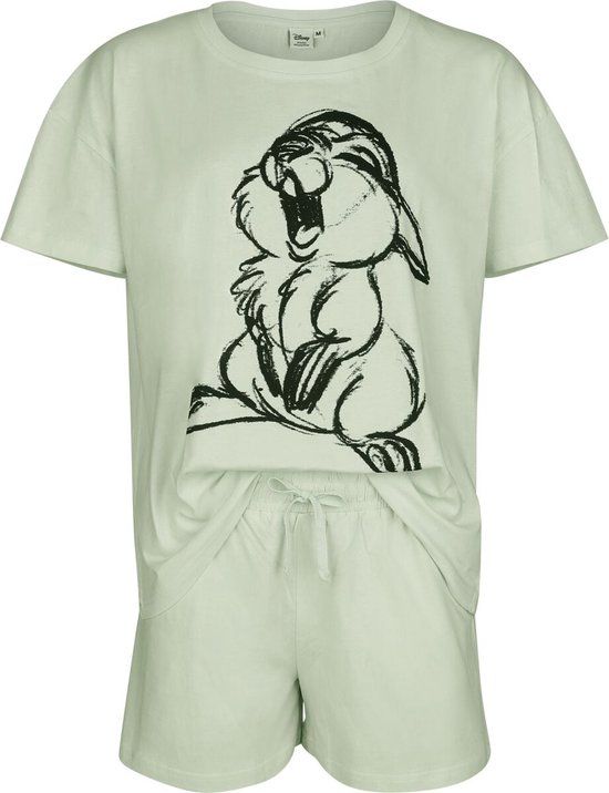 Bambi Thumper - Sketch Solid Pyjama groen Katoen -