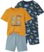Vertbaudet Set van 2 pyjamashorts dino