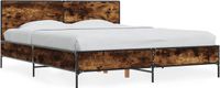 vidaXL Bedframe Gerookt Eiken 150x200 cm
