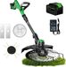Merkloos / Sans marque Wan GmbH Elektrische Onkruidtrimmer - Snoerloze Grastrimmer - Tuin Onderhoud - Drie Snijmethoden - 109-140 cm - Groen