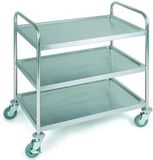 APS-Germany Serveerwagen op wielen - 3 plateaus - RVS - 91x59x93 cm