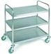 APS-Germany Serveerwagen op wielen - 3 plateaus - RVS - 91x59x93 cm