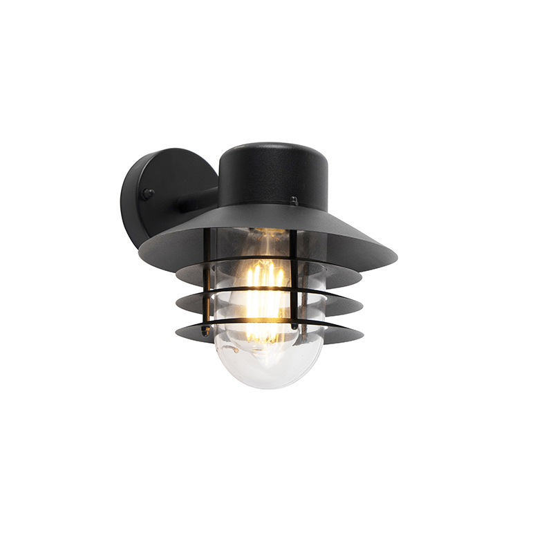 QAZQA Moderne buitenwandlamp zwart - Prato Down