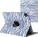 iMoshion 360° Draaibare Design Bookcase 2.0 - Tablet Hoes voor Apple iPad Air 13 inch (2024) M2 - White Blue Stripes