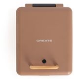 CREATE STONE STUDIO Tosti-ijzer, grill en wafelijzer met verwisselbare platen - Mokka