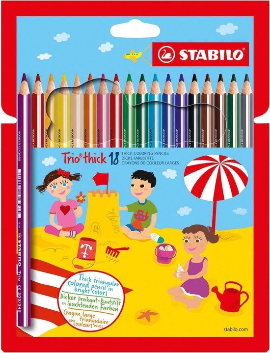 STABILO Trio Thick - Ergonomisch Kleurpotlood - 18 Kleuren - 4.2 mm