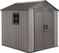 Lifetime LG60301 Tuinhuis Tuinschuur Blokhut Zadeldak Kunststof Bruin 204 x 204 x 227 cm