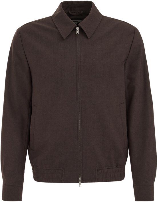 WE Fashion Heren slim fit jack donkerbruin XL
