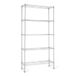 Amazon Basics Smalle opbergeenheid, 5 planken, planken en poten verstelbaar in hoogte, draagkracht maximaal 680 kg, chroom, 35,5 x 91,4 x 182,8cm (d x b x h)