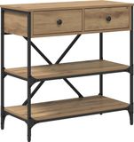 vidaXL Wandtafel Hout Artisanaal Eikenkleurig 75 x 34,5 x 75 cm