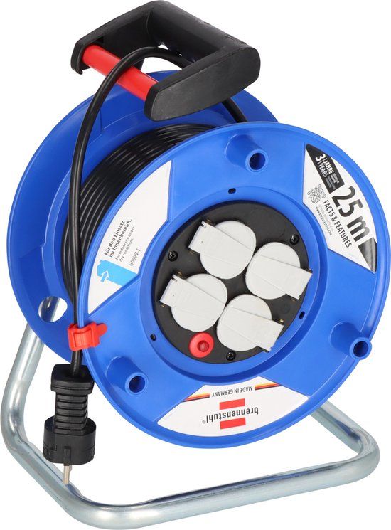 Brennenstuhl Garant Kabelhaspel - 25 m - Blauw/Zwart