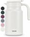 VANN® 3-wandige RVS Thermoskan 1.5L – Isoleerkan – Schenkkan met Drukknop – Voor Koffie, Thee, IJswater & Meer – VANN® Family Jug – Oatstone